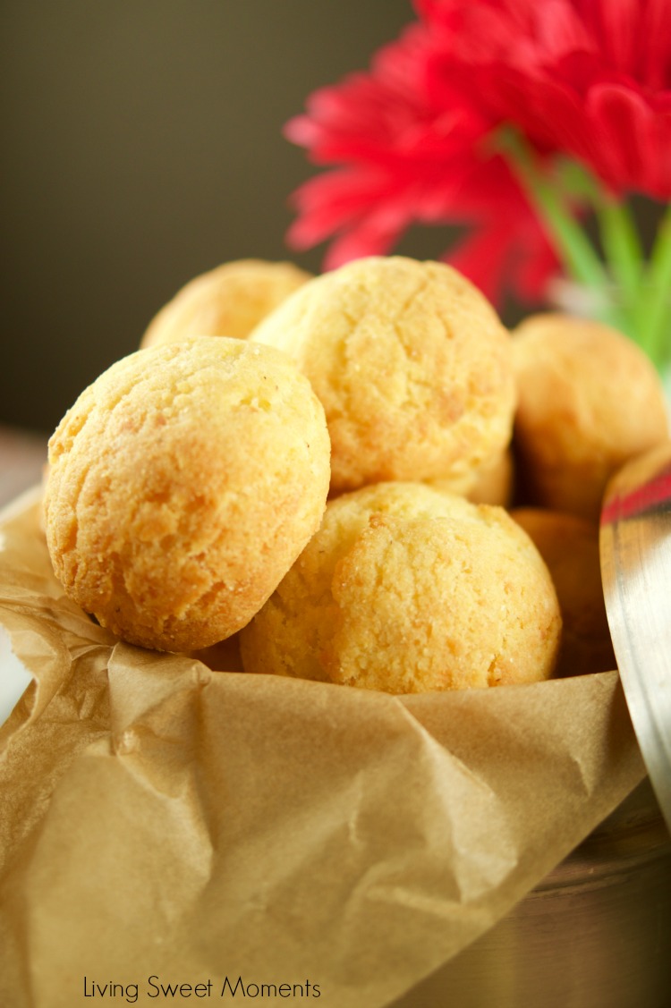 This yummy Latin Cheese Bread (almojabanas) is gluten free and delicious. Perfect to serve as rolls during dinner and as appetizers for a party or brunch. Originally from Colombia.