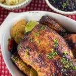 Crisp and juicy, roasted to perfection, this amazing Latin Mayo Roasted Chicken is super easy to make and will become a staple in your home.
