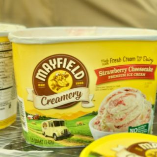 At last! Mayfield Creamery Debuts in South Florida. Mayfield creamery strawberry cheesecake ice cream container