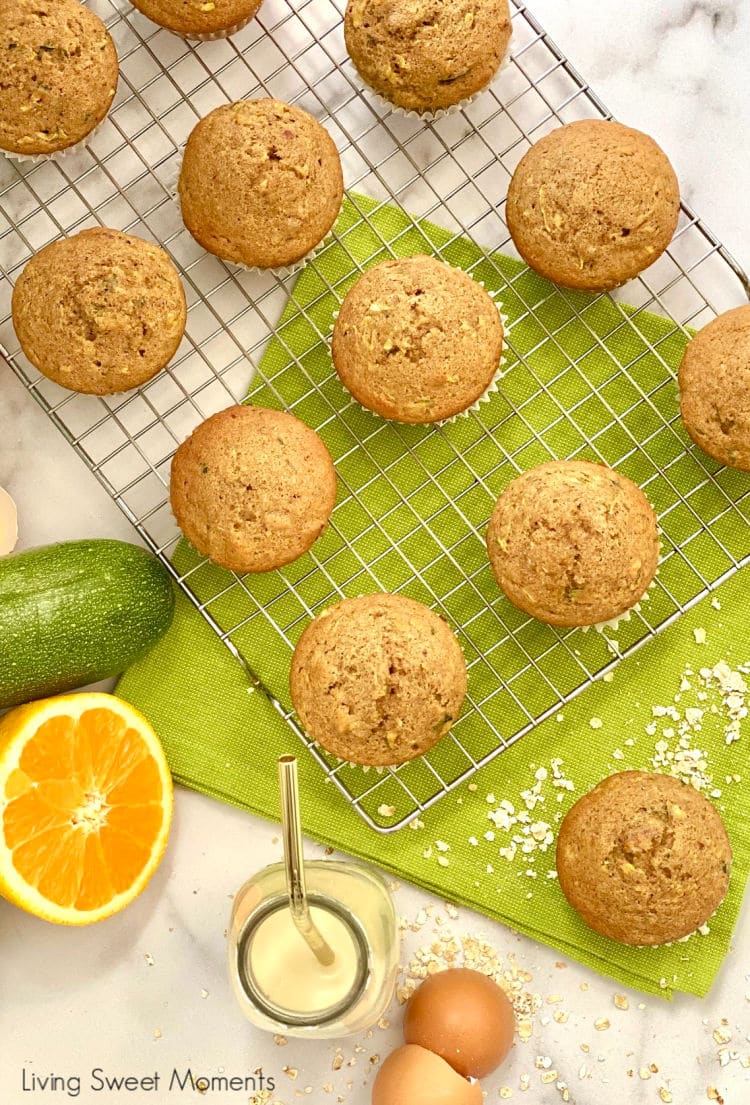 Made with the juice and zest, these Moist Orange Zucchini Muffins have hints of spice to take their flavor to another level. Perfect for breakfast!