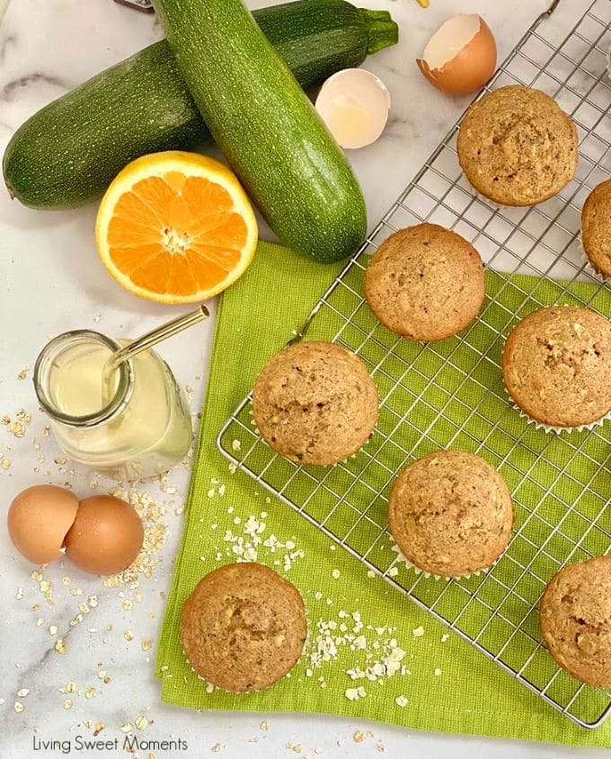 Made with the juice and zest, these Moist Orange Zucchini Muffins have hints of spice to take their flavor to another level. Perfect for breakfast!