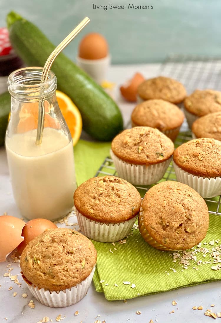 Made with the juice and zest, these Moist Orange Zucchini Muffins have hints of spice to take their flavor to another level. Perfect for breakfast!