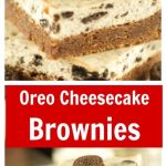 Oreo Cheesecake Brownie Bars - delicious bars with a fudgy brownie bottom topped with a creamy oreo cheesecake. The perfect dessert for any occasion. Yummy!
