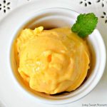 2 Ingredient Peach Sorbet Recipe: this delicious and easy to make peach sorbet is healthy, creamy and the perfect quick dessert to make any day. No machine needed! Delish!