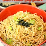 Easy Peanut Noodles - This quick weeknight dinner is easy to make and delicious. Features rice noodles tossed with a soy peanut sauce. It's vegetarian & GF.