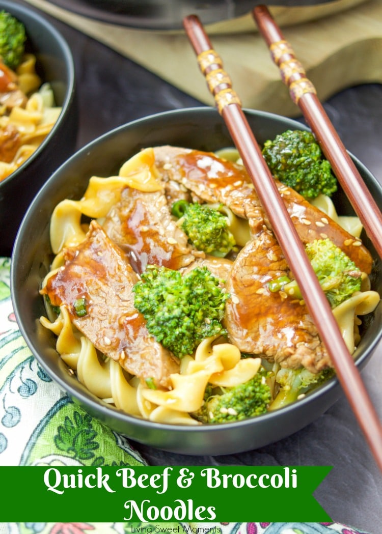 These delicious Beef And Broccoli Noodles are the perfect quick weeknight dinner recipe since they're ready in 20 minutes or less. Kid approved too! 