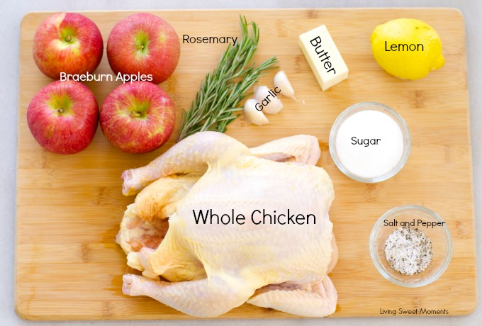 Rosemary Roasted Chicken With Applesauce - delicious juicy chicken served with a side of roasted applesauce. Super easy to make and perfect for dinner. Yum