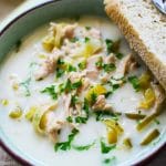 Comfort food at it's finest! This delicious Cream of Chicken & Leek Soup has only 6 ingredients and is super easy to make. Perfect dinner for busy families