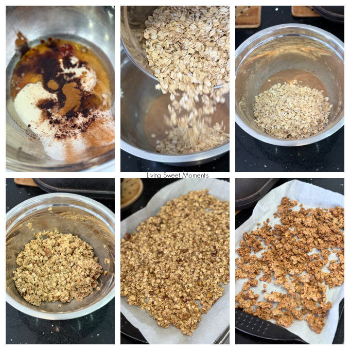 Crunchy, golden sourdough discard granola filled with nutty clusters, a cozy, zero-waste recipe to use your starter and brighten breakfast!