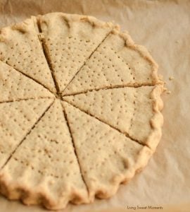 These crumbly Holiday Spiced Shortbread Cookies are super delicious and easy to make. Cut into wedges, they are perfect for dessert or to dip in your coffee