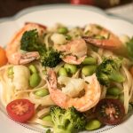 This delicious Summer Pasta is made with linguini, shrimp, and veggies and tossed in a butter garlic sauce. The perfect 15-minute dinner idea for the summer