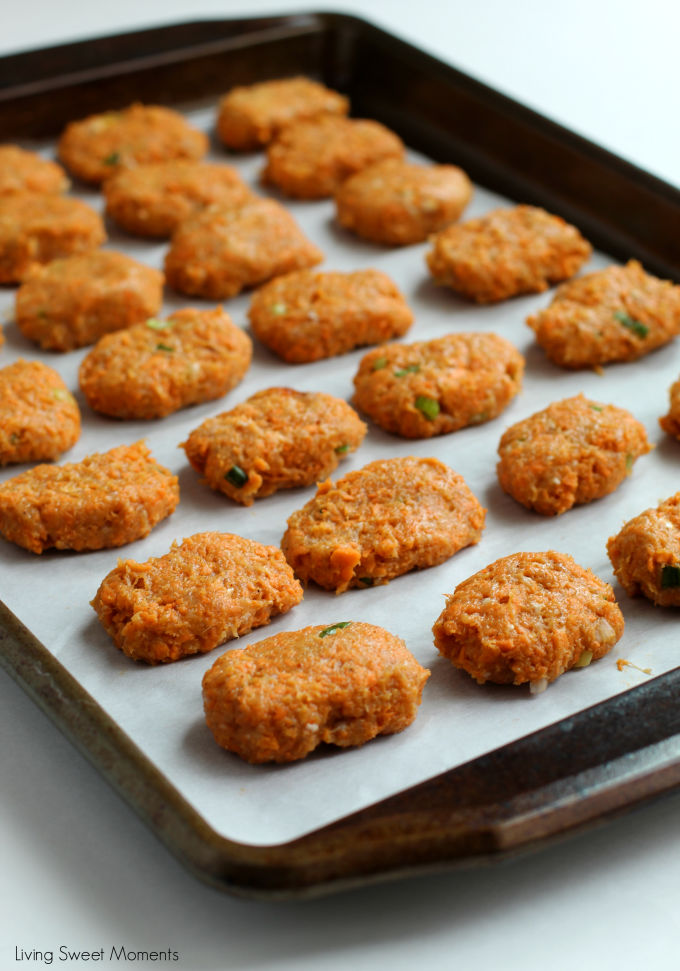 These delicious Sweet Potato Chicken Nuggets are baked to perfection and are Whole 30 & Paleo friendly. Perfect for a healthy kid-friendly weeknight dinner.