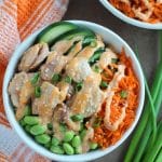 For an easy and quick dinner, these delicious teriyaki salmon bowls are topped with spicy mayo and served with warm rice and veggies