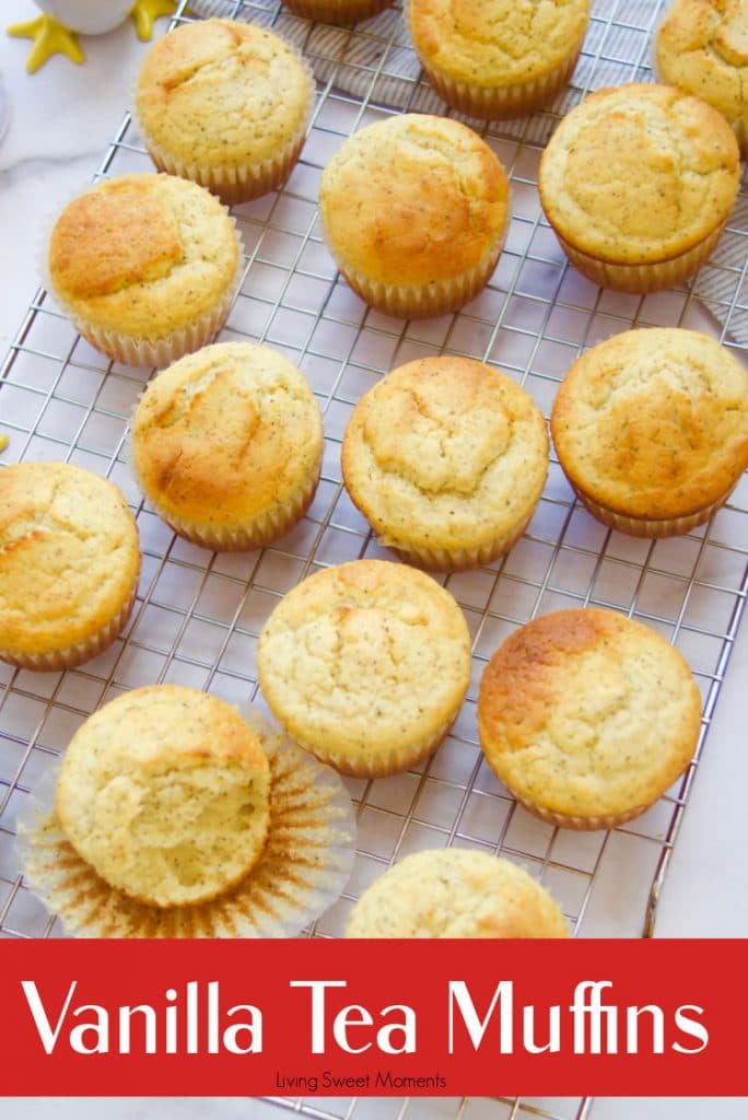 Perfect for breakfast or snacking, these delicate and soft Vanilla Tea Muffins are made with black tea giving it a beautiful & aromatic flavor 